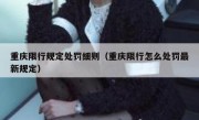 重庆限行规定处罚细则（重庆限行怎么处罚最新规定）