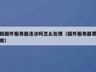 租国外服务器违法吗怎么处理（国外服务器费用）