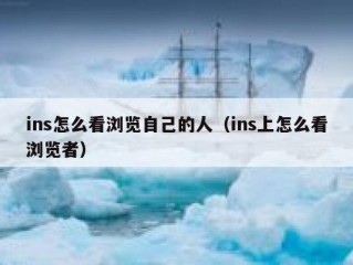 ins怎么看浏览自己的人（ins上怎么看浏览者）