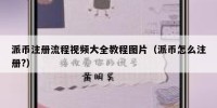 派币注册流程视频大全教程图片（派币怎么注册?）