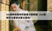 ins视频观看如何查看访客数据（ins视频可以看到访客记录吗）