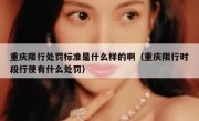 重庆限行处罚标准是什么样的啊（重庆限行时段行使有什么处罚）
