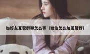 加好友互赞群聊怎么弄（微信怎么加互赞群）