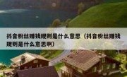 抖音粉丝赚钱规则是什么意思（抖音粉丝赚钱规则是什么意思啊）