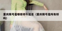 重庆限号是哪些桥不能走（重庆限号是所有桥吗）