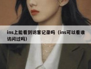 ins上能看到访客记录吗（ins可以看谁访问过吗）