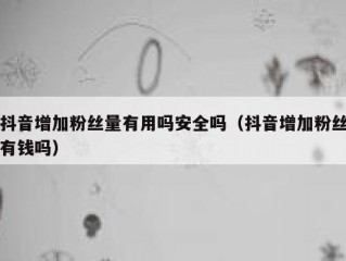 抖音增加粉丝量有用吗安全吗（抖音增加粉丝有钱吗）