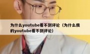 为什么youtube看不到评论（为什么我的youtube看不到评论）
