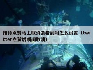 推特点赞马上取消会看到吗怎么设置（twitter点赞后瞬间取消）
