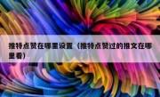 推特点赞在哪里设置（推特点赞过的推文在哪里看）