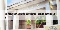 派币kyc认证最新教程视频（派币如何认证）