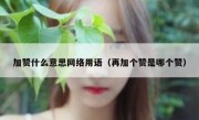 加赞什么意思网络用语（再加个赞是哪个赞）