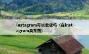 instagram可以卖货吗（在instagram卖东西）