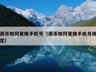 派币如何更换手机号（派币如何更换手机号绑定）