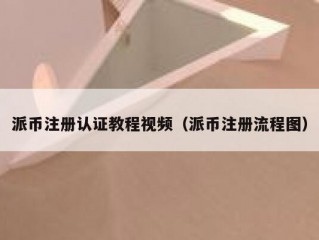 派币注册认证教程视频（派币注册流程图）