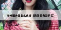 海外服务器怎么选好（海外服务器购买）