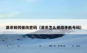 派币如何修改密码（派币怎么修改手机号码）