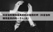 抖音加粉赚钱是真的吗还是假的啊（抖音加粉赚钱是真的吗一个人2元）