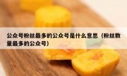 公众号粉丝最多的公众号是什么意思（粉丝数量最多的公众号）