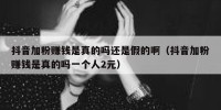 抖音加粉赚钱是真的吗还是假的啊（抖音加粉赚钱是真的吗一个人2元）
