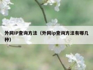外网IP查询方法（外网ip查询方法有哪几种）