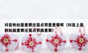 抖音粉丝量重要还是点赞量重要呢（抖音上是粉丝最重要还是点赞最重要）