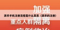 派币手机注册流程是什么意思（派币的注册）