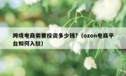 跨境电商需要投资多少钱?（ozon电商平台如何入驻）