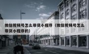 微信视频号怎么带货小程序（微信视频号怎么带货小程序的）