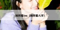 如何看ins（如何看八字）