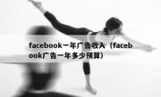 facebook一年广告收入（facebook广告一年多少预算）