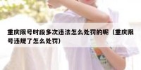 重庆限号时段多次违法怎么处罚的呢（重庆限号违规了怎么处罚）