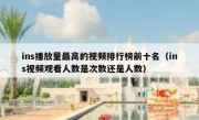 ins播放量最高的视频排行榜前十名（ins视频观看人数是次数还是人数）