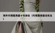 海外代理服务器十大排名（代理服务器主机名）
