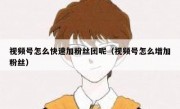 视频号怎么快速加粉丝团呢（视频号怎么增加粉丝）