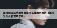 派币验证成功的界面是什么样的啊图片（派币为什么验证不了呢）