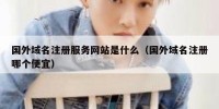 国外域名注册服务网站是什么（国外域名注册哪个便宜）