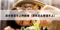 派币登录不上咋回事（派币怎么登录不上）