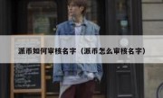 派币如何审核名字（派币怎么审核名字）