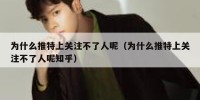 为什么推特上关注不了人呢（为什么推特上关注不了人呢知乎）