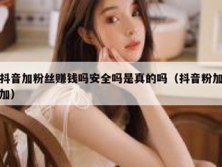 抖音加粉丝赚钱吗安全吗是真的吗（抖音粉加加）