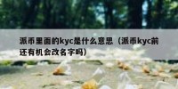 派币里面的kyc是什么意思（派币kyc前还有机会改名字吗）