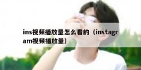 ins视频播放量怎么看的（instagram视频播放量）