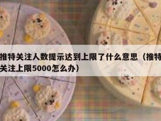 推特关注人数提示达到上限了什么意思（推特关注上限5000怎么办）