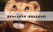 派币为什么点不开（派币怎么点不开）
