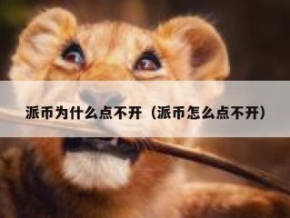 派币为什么点不开（派币怎么点不开）
