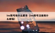 ins账号有什么要求（ins账号注册用什么邮箱）