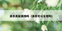 派币真能换钱吗（派币可以兑现吗）