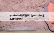 youtube如何盈利（youtube怎么赚钱比例）