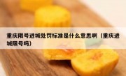 重庆限号进城处罚标准是什么意思啊（重庆进城限号吗）
